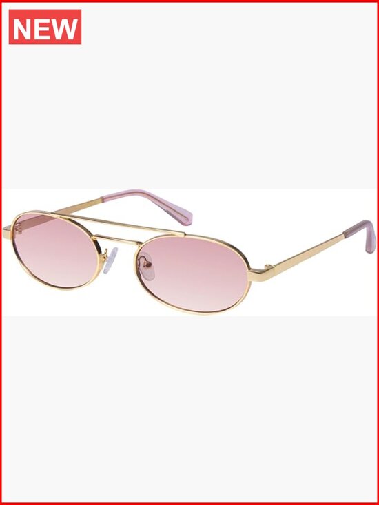 Retro Oval Sunglasses with Double Bridge, UV400 Protection, Metal Frame Small main image 7